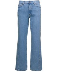 A.P.C. - 'elle' Light Blue Five-pocket Flare Jeans In Cotton Denim Woman - Lyst