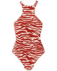 The Attico - One-Piece Animal Print Swimsuit - Lyst