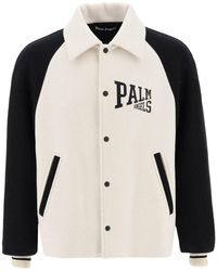Palm Angels - Wool Varsity Jacket With Embroidery - Lyst