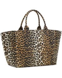Ganni - Recycled Cotton Xxl Tote Bag - Lyst