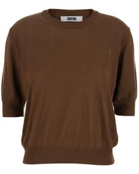 Grifoni - Crewneck Sweater With Dropped Shoulders - Lyst