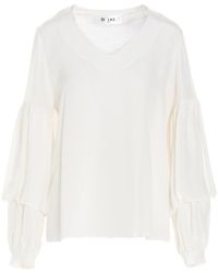 DI.LA3 PARI' - Puff-Sleeve Silk Shirt - Lyst