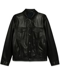 Fendi - Embossed Ff Patch Nappa Leather Blouson Jacket - Lyst