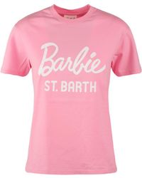 Saint Barth - Cotton Jersey Crew-Neck T-Shirt With Barbie St. Barth Print - Lyst