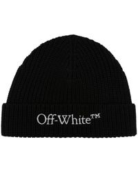 Off-White c/o Virgil Abloh - Logo-embroidered Virgin-wool Beanie - Lyst
