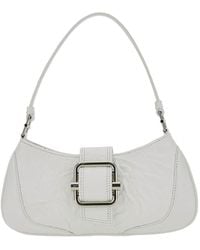 OSOI - 'small Brocle' White Shoulder Bag In Hammered Leather Woman - Lyst
