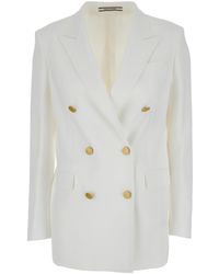 Tagliatore - Double-Breasted Blazer With-Tone Buttons - Lyst