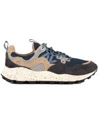 Flower Mountain - Yamano 3 Blue And Gray Suede And Technical Fabric Sneakers - Lyst