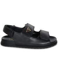 Prada - Logo Leather Sandal - Lyst