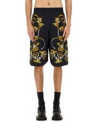 Versace Jeans Couture - Shorts With Baroque Outline Print - Lyst