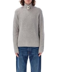 JW Anderson - Contemporary Half-Zip Ribbed Sweater - Lyst