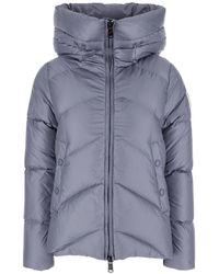 AFTER LABEL - 'Helsinki' Hooded Down Jacket With Logo Patch - Lyst