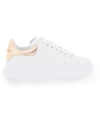 Alexander McQueen - White And Rose Gold Classic Sneakers - Lyst