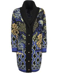 Etro - Long Cardigan With Floral Motifs - Lyst