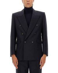 Saint Laurent - Double-Breasted Wool Jacket - Lyst