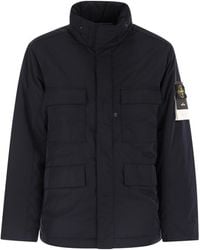 Stone Island - Padded Field Jacket With Anti-Drip And Snap Pockets - Lyst