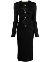 Christopher Esber Cut-out Draped Long Dress - Black