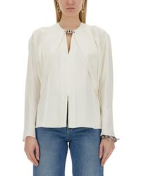 Rabanne - Blouse With Chain Detail - Lyst