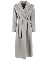 Max Mara - Wool And Cashmere Coat With Belt Light - Lyst