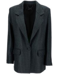 FEDERICA TOSI - Black Single-breasted Jacket With A Single Button In Cotton Blend Man - Lyst