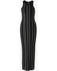 Totême - Striped Ribbed Midi Dress - Lyst