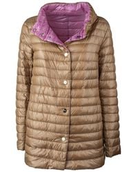 Herno - 100Gram Down Jacket 3/4 Reversible Lilac Interior - Lyst