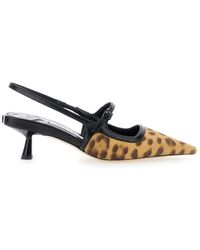 Jimmy Choo - 'Didi' Slingback Pumps With Leopard Motif And Sculpted Heel - Lyst