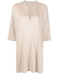Majestic Filatures - 3/4 Sleeve Linen Blend Tunic Dress - Lyst
