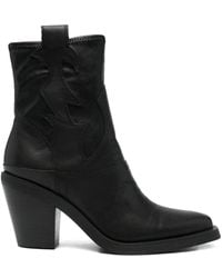 Ash - Texan Heeled Ankle Boots - Lyst