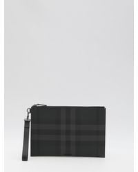 Burberry - Check Large Pouch - Lyst