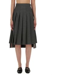 Thom Browne - Plisetted Mini Skirt With Side Button Closure - Lyst
