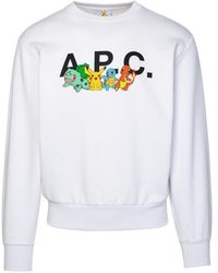 A.P.C. - 'pokémon The Crew' White Cotton Sweatshirt - Lyst