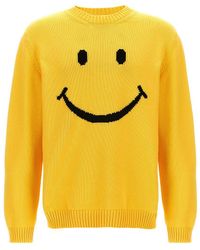 Moschino - Crewneck Sweater With 'Smiley' Intarsia Design - Lyst