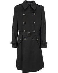 Lardini Double-breasted Trench Coat With Belt - Black