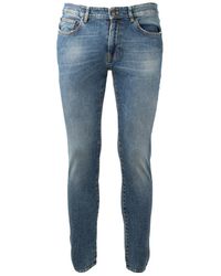 PT01 - Blue Stretch Cotton Slim Jeans - Lyst