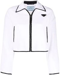 Prada Terry Cloth Logo Jacket - White