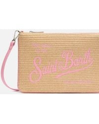 Mc2 Saint Barth - Pochette Parisienne Effetto Paglia Con Dettagli Rosa - Lyst