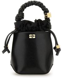 トートバッグ Ganni Ganni Bou Bucket Mini Crinkle Oleatex (A6509 099) Ganni Bou Bucket Mini Crinkle Oleatex in Black | Lyst