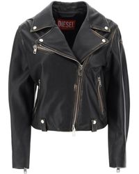 DIESEL - 'l-edmea' Lamb Leather Biker Jacket - Lyst