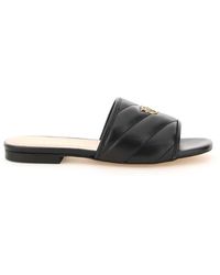 Pinko Quilted Nappa Leather Molly Mules - Black