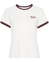 Golden Goose - Bordeaux Cotton T Shirt With Logo - Lyst