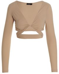 Atlein - Crossed Cropped Top - Lyst