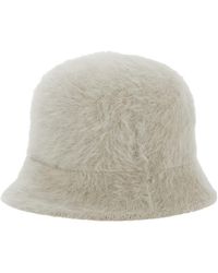 Antonelli - White Hat With Brushed-effect In Faux Fur Woman - Lyst