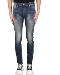 Alexander McQueen - Jeans With Graffiti Logo Embroidery - Lyst