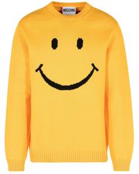 Moschino - Smile Cotton Blend Sweater - Lyst