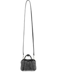 Max Mara - Faux Fur Mini Handbag With Leather Accents - Lyst