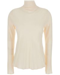 Semicouture - Crepe De Chine High Neck Blouse - Lyst