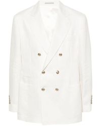 Brunello Cucinelli - Linen Single-Breasted Blazer Jacket - Lyst