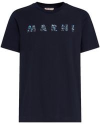Marni - Cotton T-Shirt With Logo - Lyst