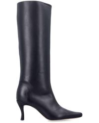 BY FAR - Stevie 42 White Leather Boots - Lyst